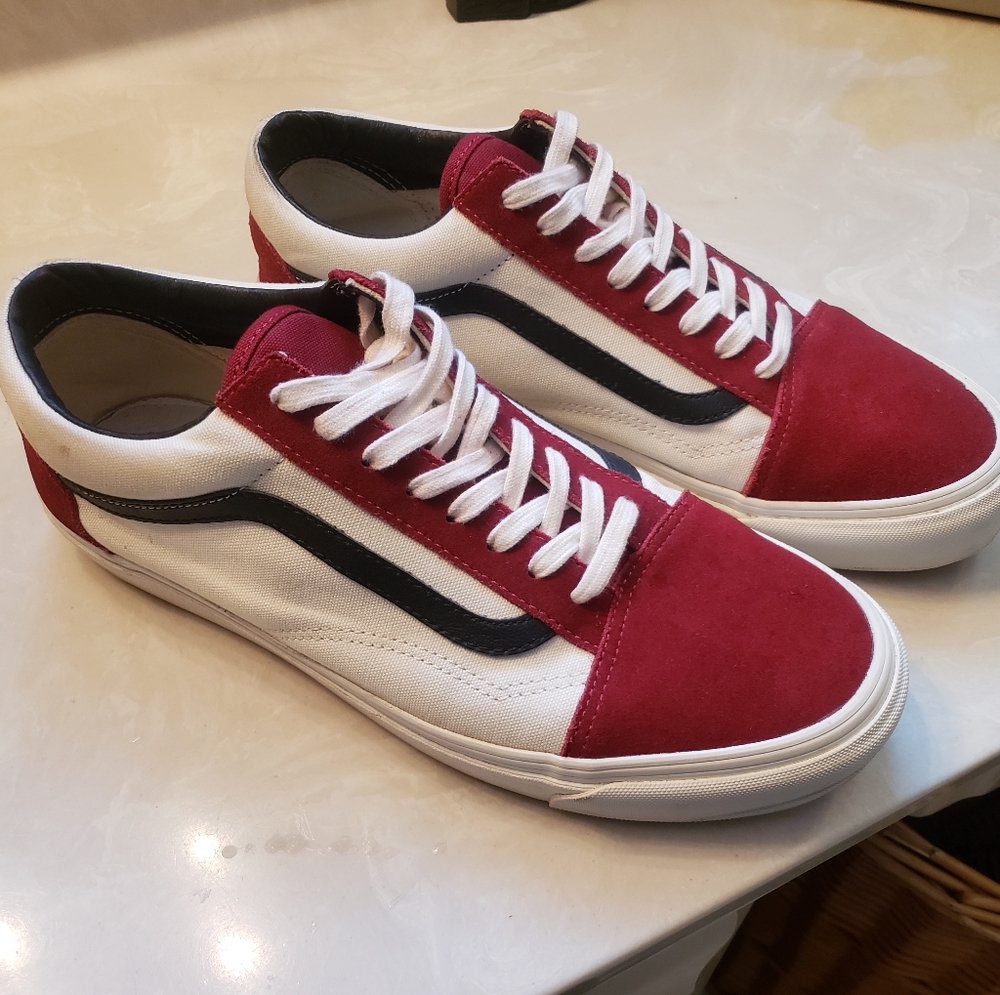 Vans Old Skools (red, white, black) men's sz. 12